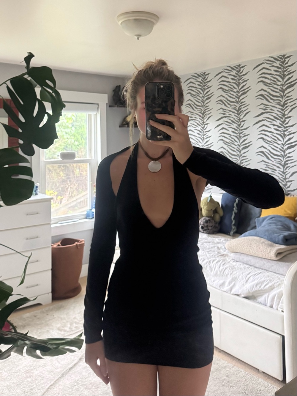 Princess Polly x Lioness Black Open Back Halter Dress